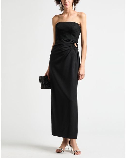 Max Mara Black Sfilata Maxi Dress Virgin Wool, Mohair Wool, Silk