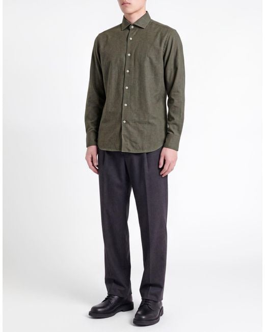 Ghirardelli Green Dark Shirt Cotton for men