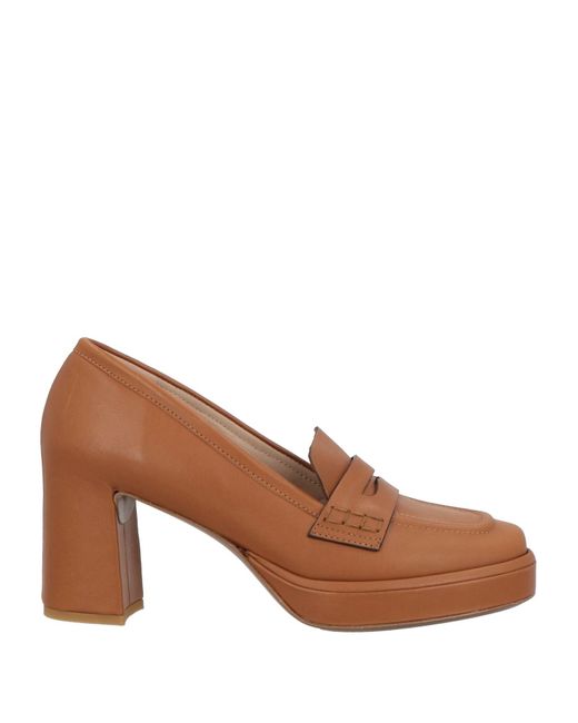 Roberto Del Carlo Brown Tan Loafers Leather