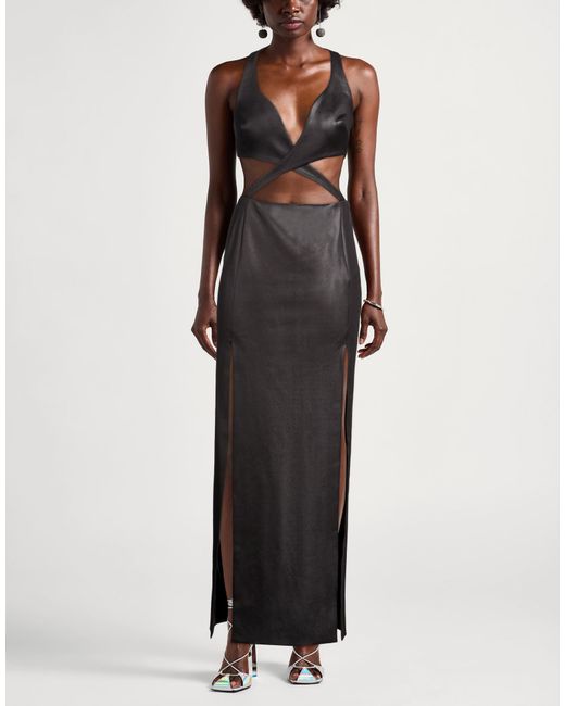 Chiara Ferragni Black Maxi Dress Polyester, Elastane