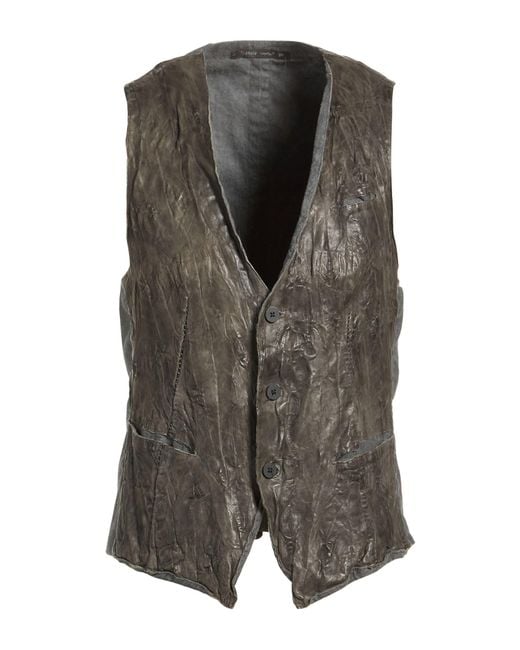 Transit Gray Tailored Vest Lambskin, Cotton, Lyocell, Elastane for men