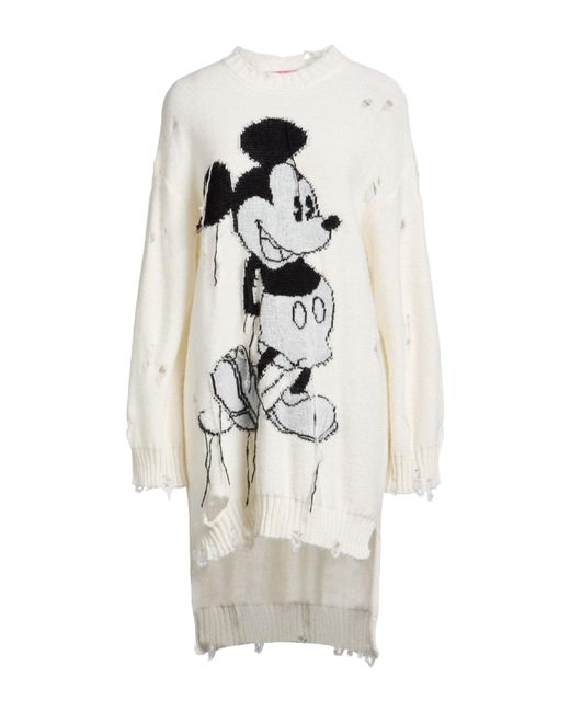 Aniye By White Disney Cream Mini Dress Acrylic, Polyamide, Alpaca Wool