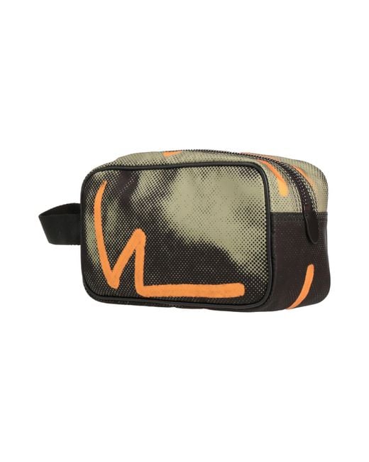 Moschino Green Beauty Case Textile Fibers, Leather for men