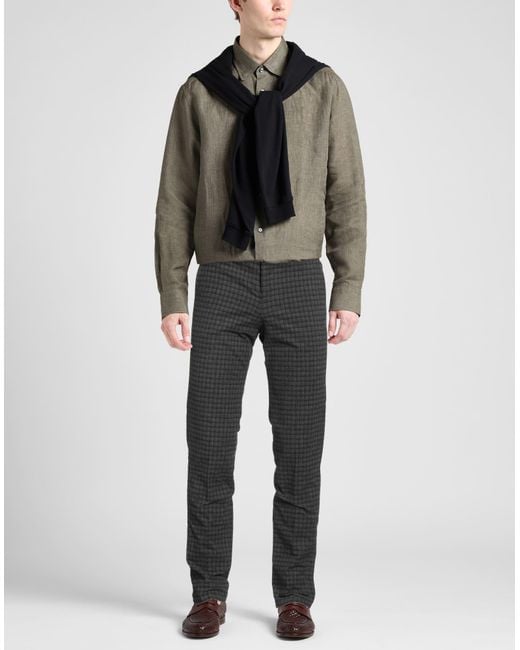 PT Torino Gray Pants Cotton, Elastane for men