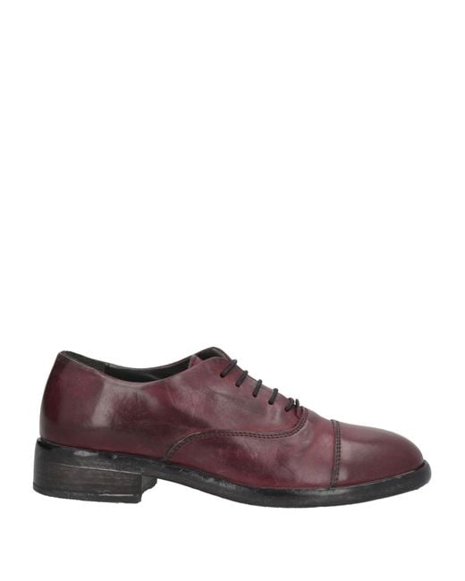 Moma Purple Burgundy Lace-Up Shoes Calfskin