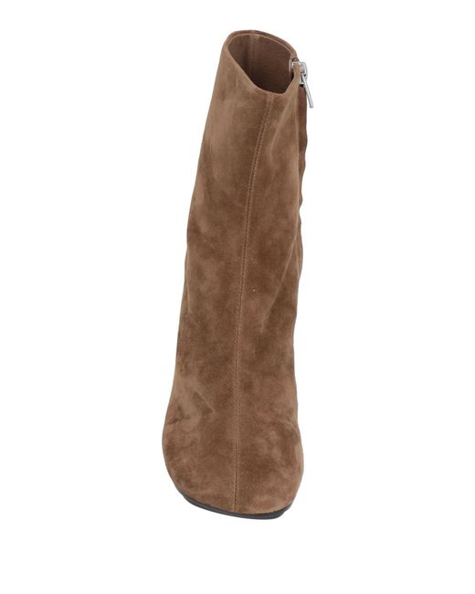 Ash Brown Light Ankle Boots Leather