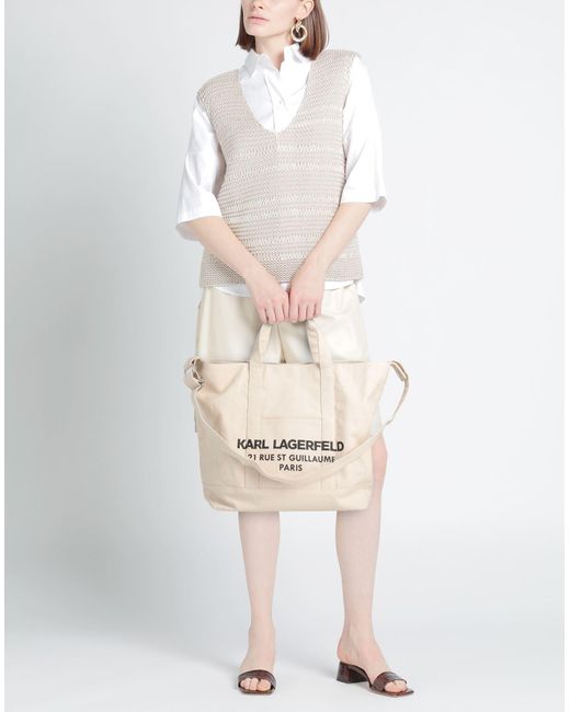 Karl Lagerfeld Natural Rue St Guillaume Canvas Shopper Bag