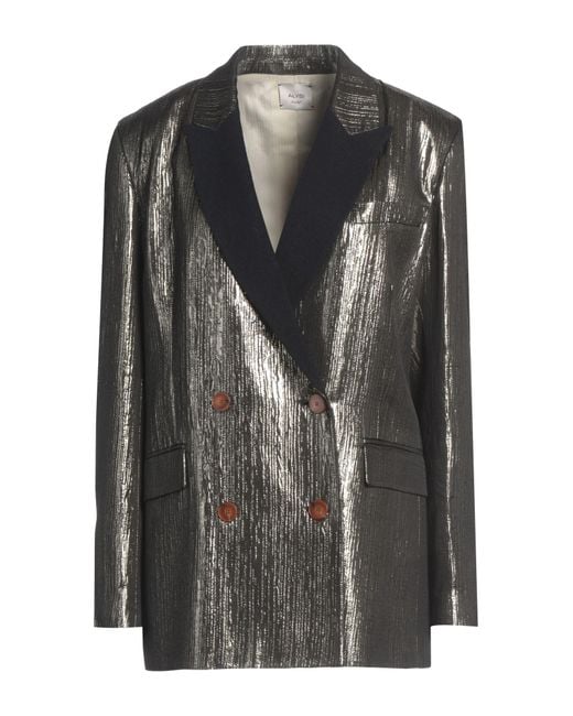 Alysi Black Blazer Acetate, Viscose, Metallic Fiber, Virgin Wool