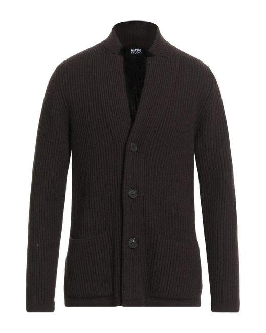 Alpha Studio Black Cardigan for men