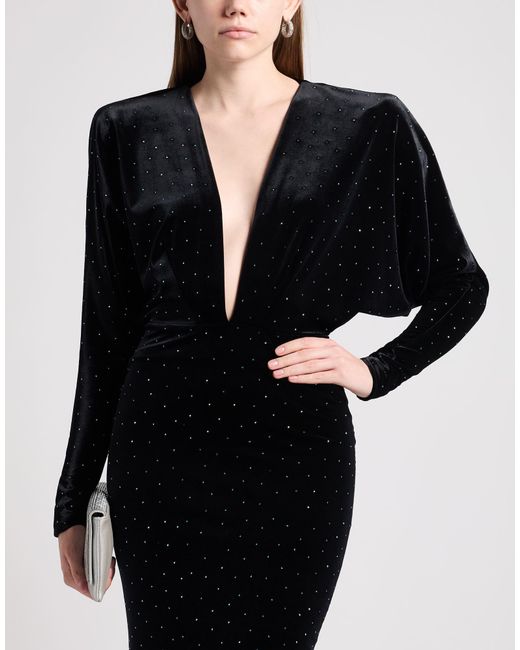Alexandre Vauthier Black Maxi Dress Polyester, Elastane, Glass