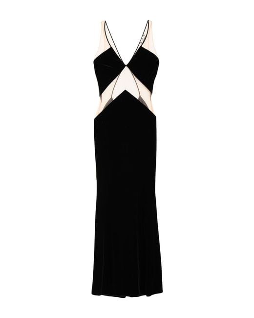 Elisabetta Franchi Black Maxi Dress Polyester, Elastane, Polyamide