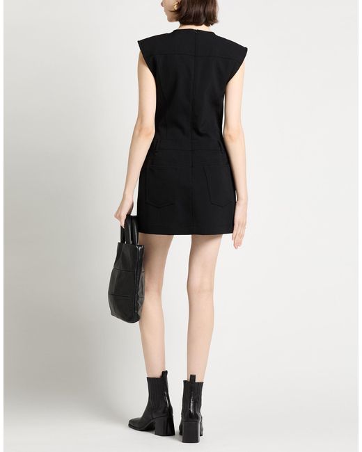 Acne Black Mini Dress Polyester, Wool, Elastane