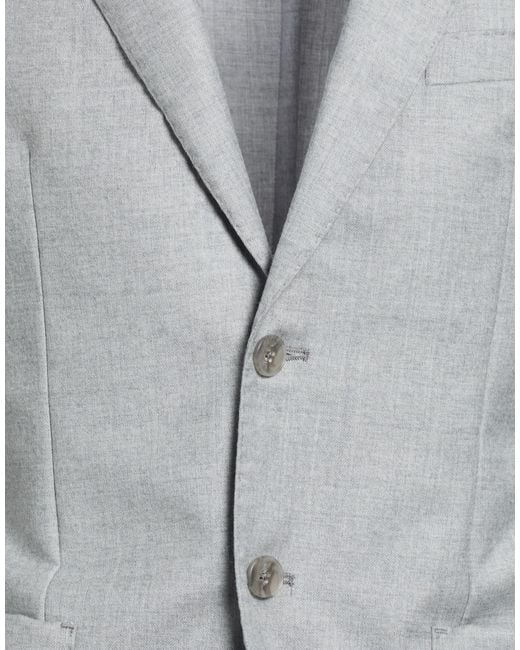 Paoloni Gray Light Suit Virgin Wool, Elastane for men