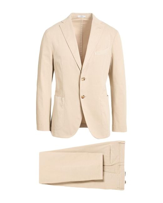 Boglioli Natural Suit Cotton, Elastane for men