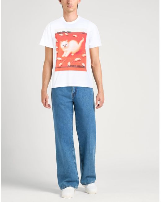 Maison Kitsuné White T-Shirt Cotton for men