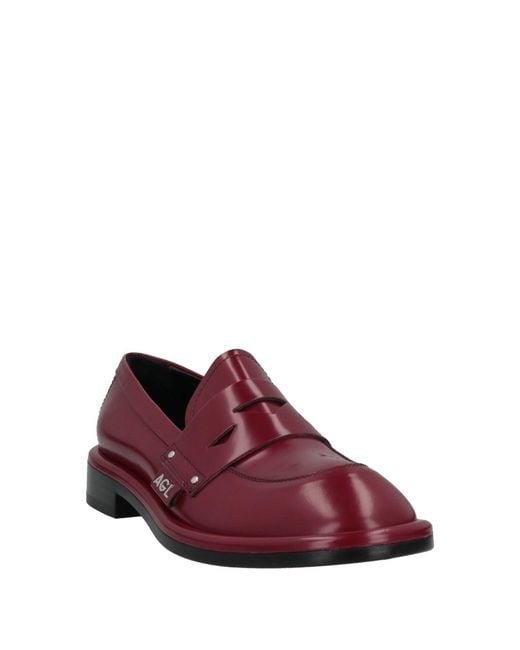 Agl Attilio Giusti Leombruni Purple Burgundy Loafers Soft Leather