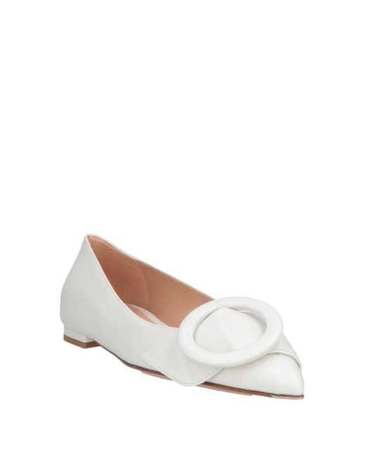 Gianvito Rossi White Ballet Flats Calfskin