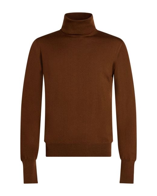 Alpha Studio Brown Turtlenecks for men