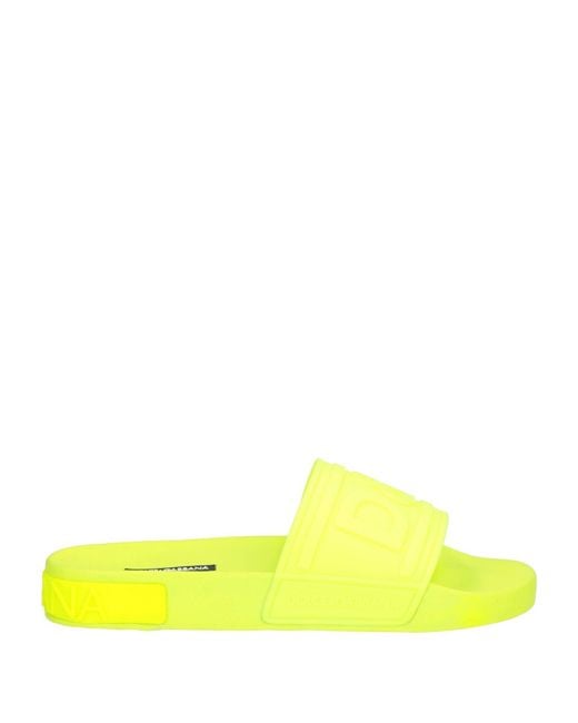 Dolce & Gabbana Yellow Lime Sandals Rubber