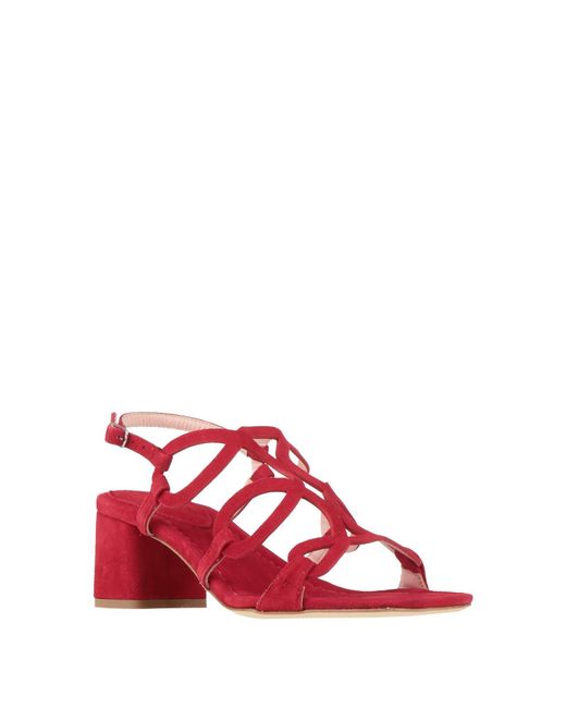 Anna F. Red Sandals Leather