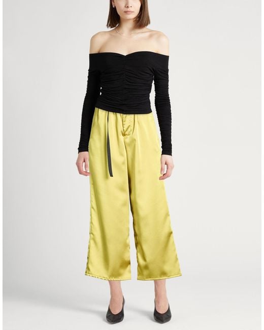 White Sand Yellow Lime Pants Polyester, Elastane