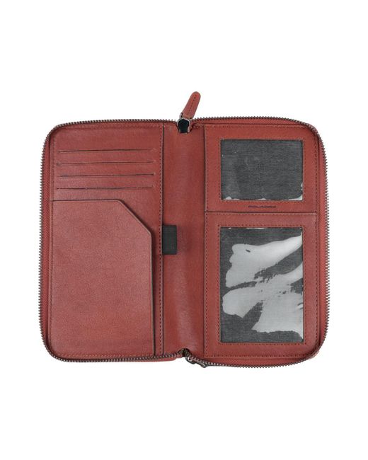 Piquadro Red Document Holder Leather