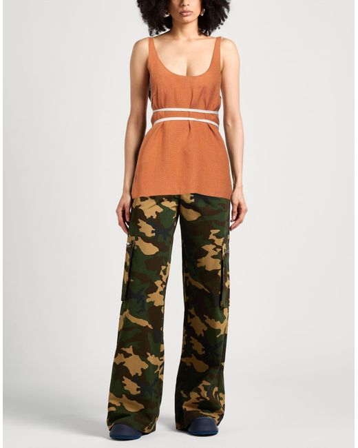 Marni Brown Rust Top Viscose, Hemp, Polyamide