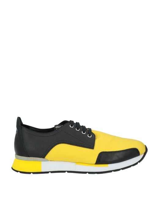 Love Moschino Yellow Sneakers Leather, Textile Fibers for men