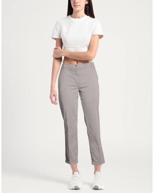 Manila Grace Gray Pants Cotton, Elastane