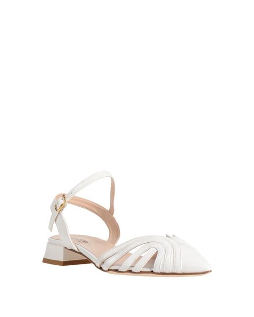 Status White Ballet Flats Leather