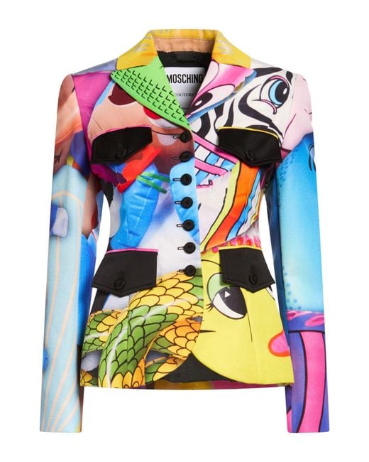 Moschino Blue Blazer Cotton, Viscose