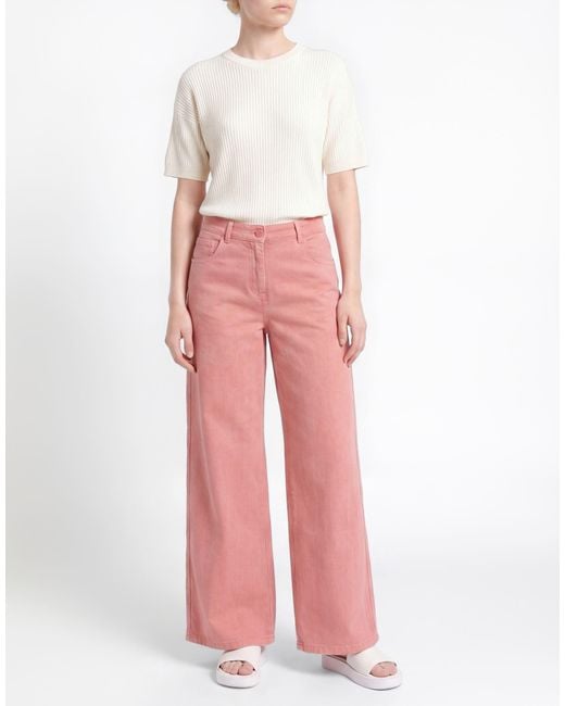 Aviu Pink Jeans Cotton, Polyester, Elastane