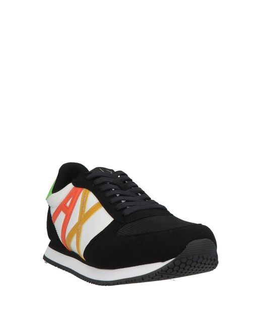 ARMANI EXCHANGE Black Sneakers Polyamide, Polyurethane, Polyester for men