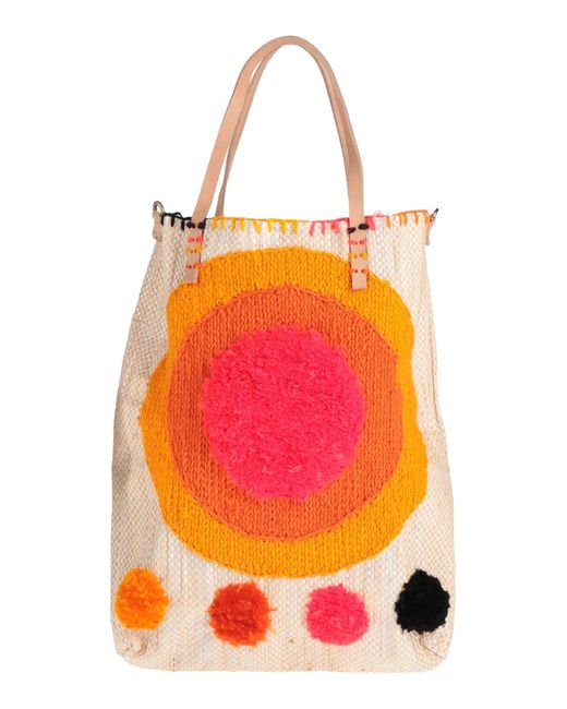Enshalla Orange Handbag Textile Fibers, Straw