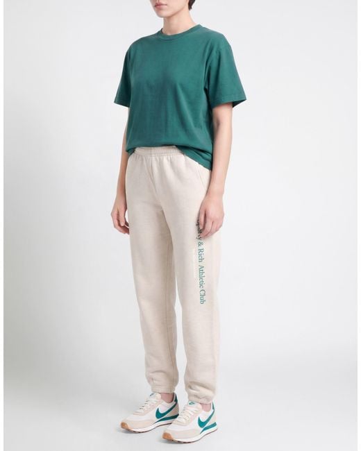 Sporty & Rich White Light Pants Cotton, Polyester