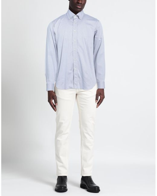 Robert Friedman Blue Light Shirt Cotton, Elastane for men