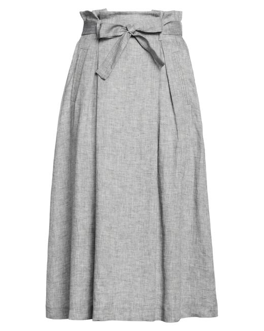 Peserico Gray Midi Skirt