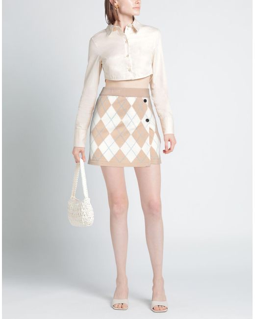 MSGM Natural Mini Skirt Virgin Wool