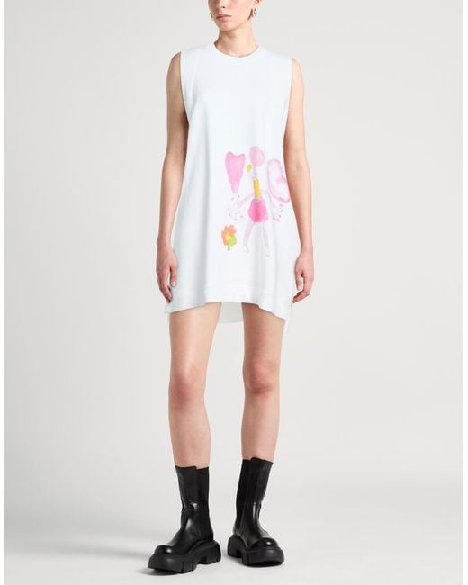 Isabel Benenato White Mini Dress Cotton, Polyester
