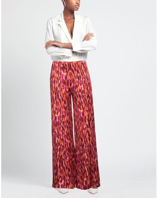 Jucca Red Fuchsia Pants Viscose