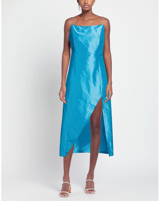 WEILI ZHENG Blue Midi Dress