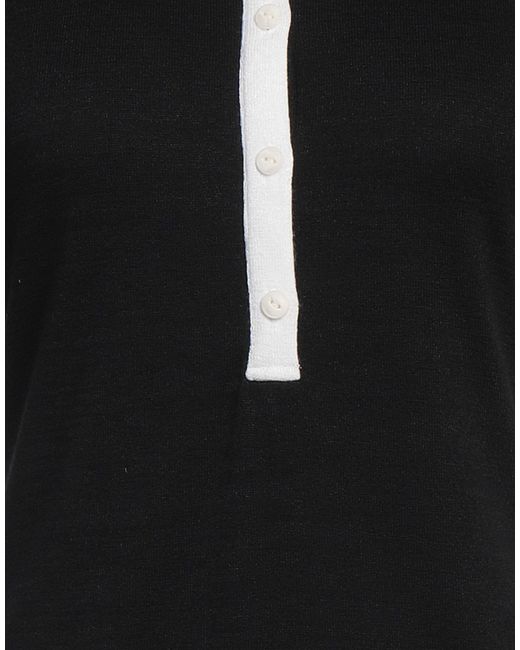 Rag & Bone Black Polo Shirt Rayon, Polyester, Elastane