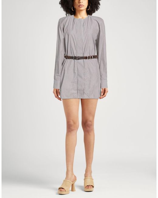 16Arlington Gray Dark Mini Dress Cotton, Leather