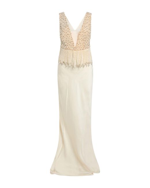 Elisabetta Franchi White Ivory Maxi Dress Silk