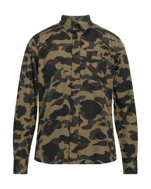 Camicia di A Bathing Ape in Green da Uomo