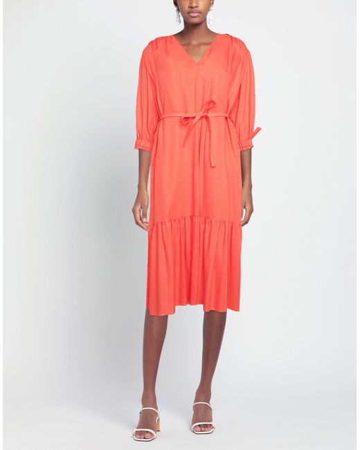 Mother Of Pearl Red Midi Dress