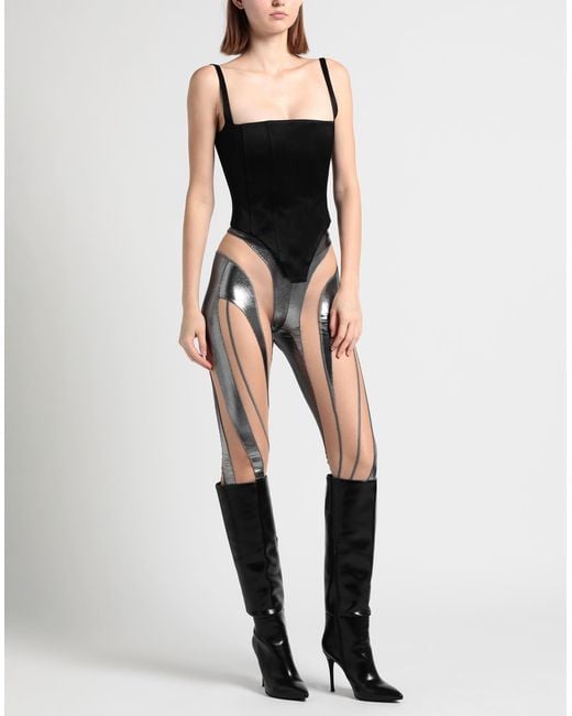 Mugler Black Leggings Polyamide, Elastane, Rubber