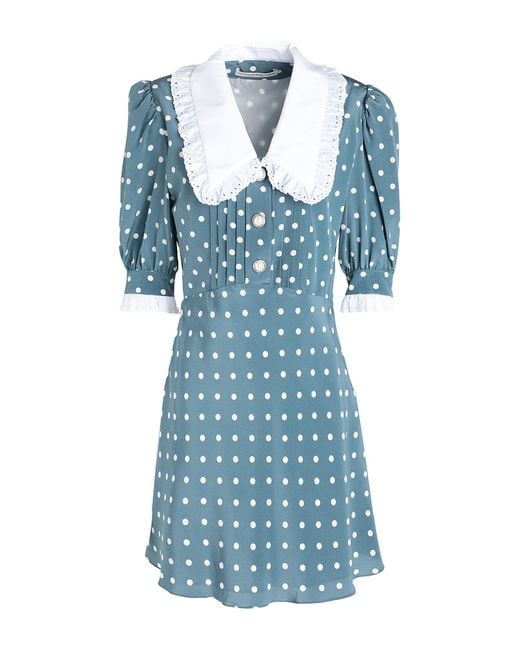 Alessandra Rich Blue Mini Dress Silk, Cotton, Polyester