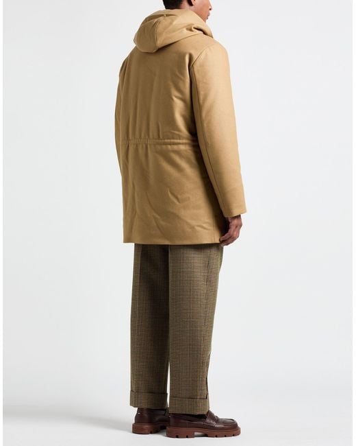 Sandro Natural Coat Wool, Polyamide, Cashmere for men