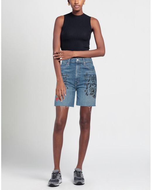 Mother Blue Denim Shorts